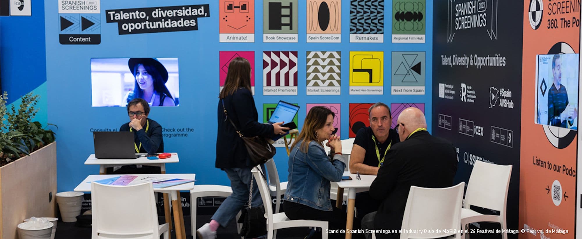 Stand de 'Spanish Screenings' en la 26 edición del Festival de Málaga
