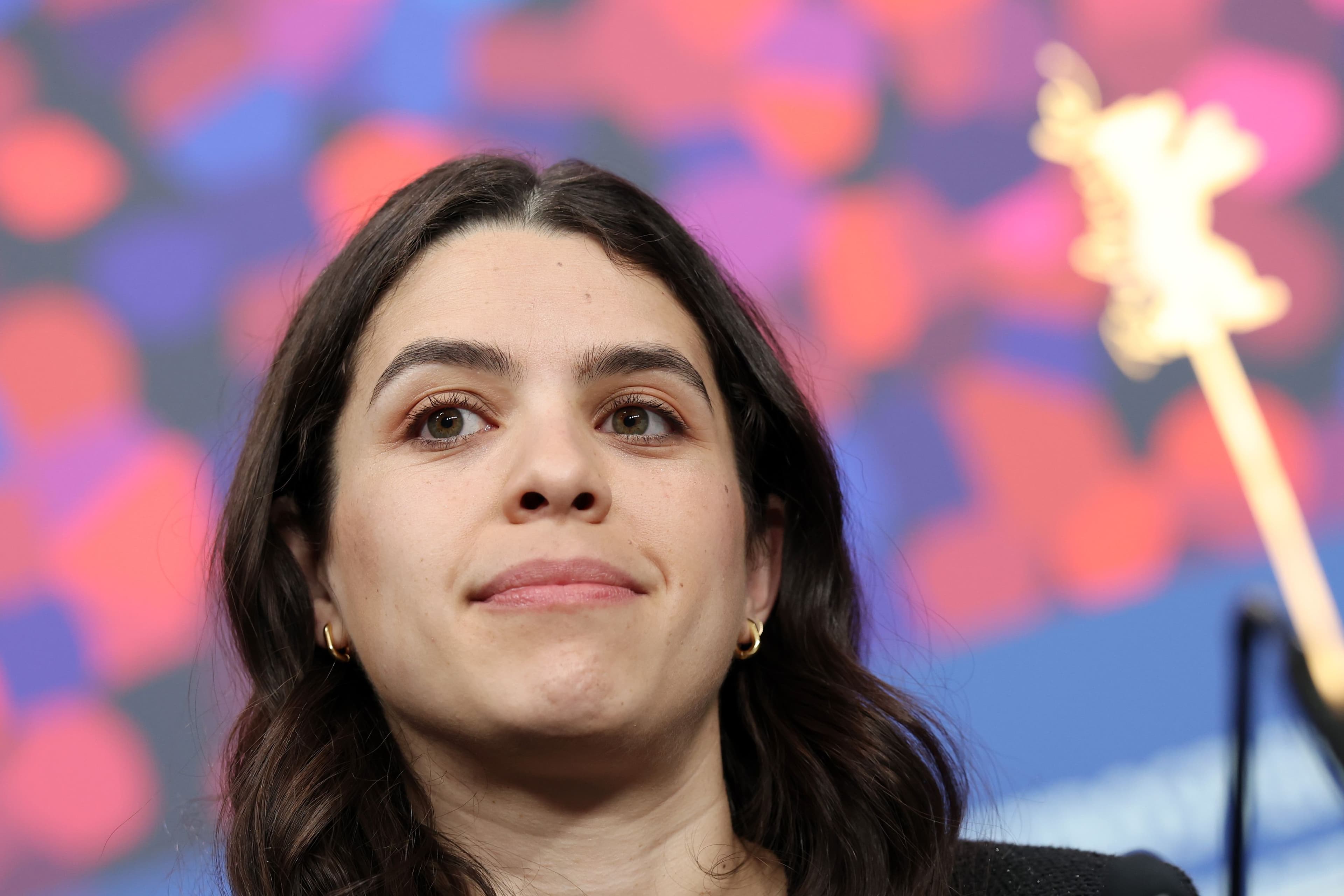 La productora Eréndira Núñez Larios durante la rueda de prensa de 'Moscas' en el Festival de Berlín, en febrero de 2026