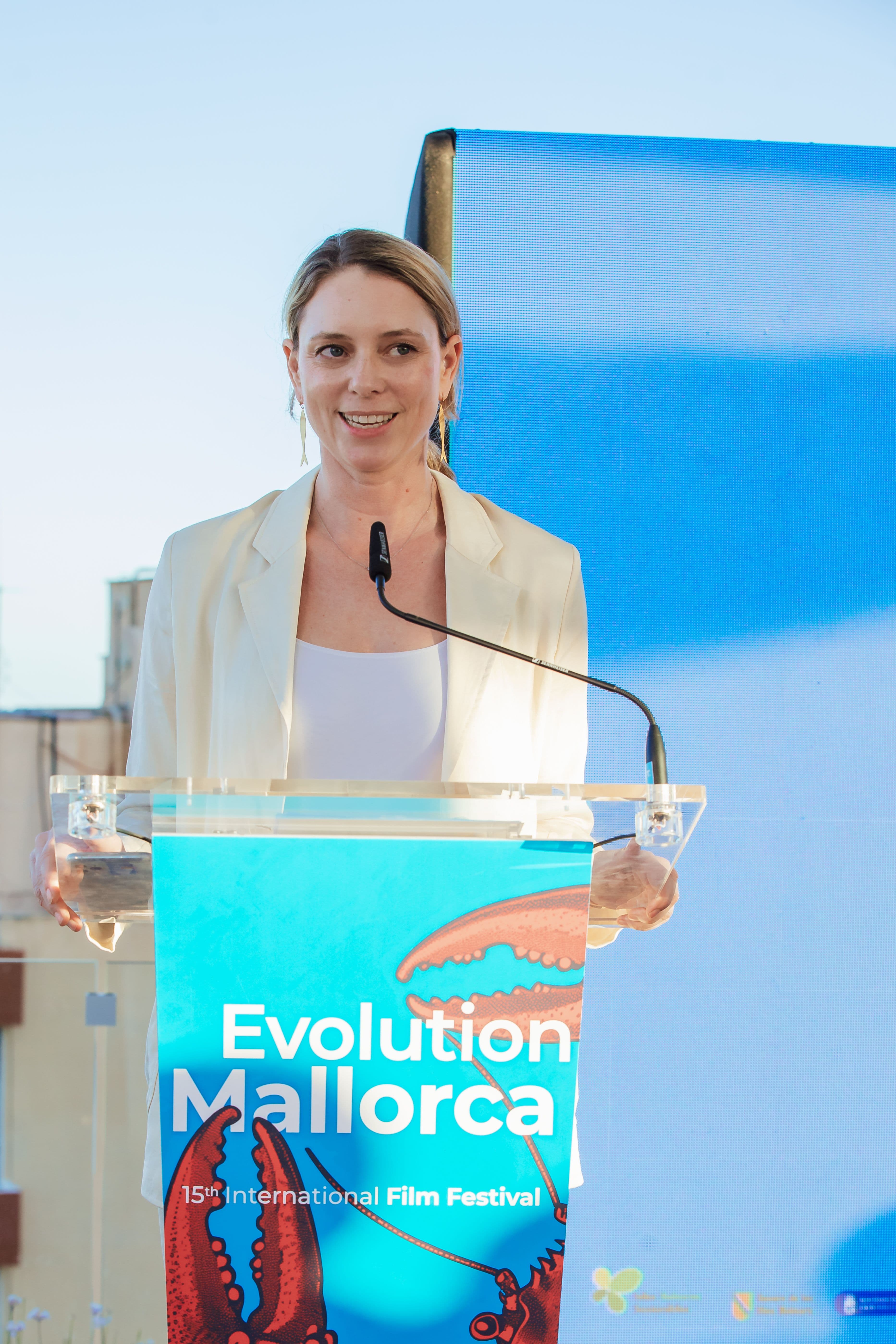Sandra Seeling Lipski, fundadora y directora del Evolution Mallorca International Film Festival (EMIFF), en la presentación de la edición 15 en septiembre 2026